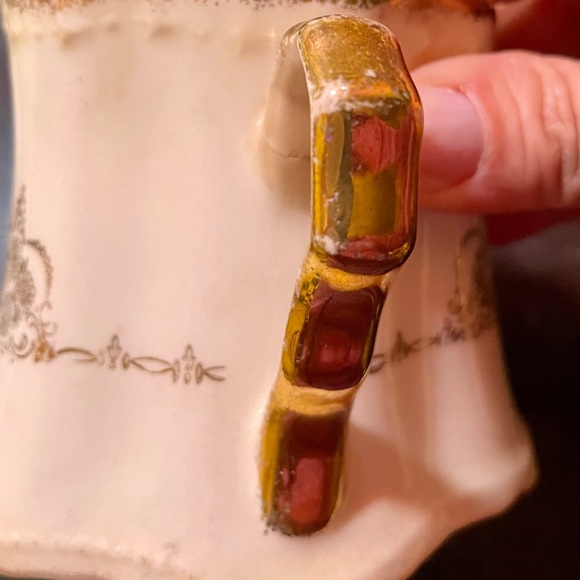 Crooksville China vintage covered sugar from the 1930’s - cream & gold with lid - Picture 3 of 10